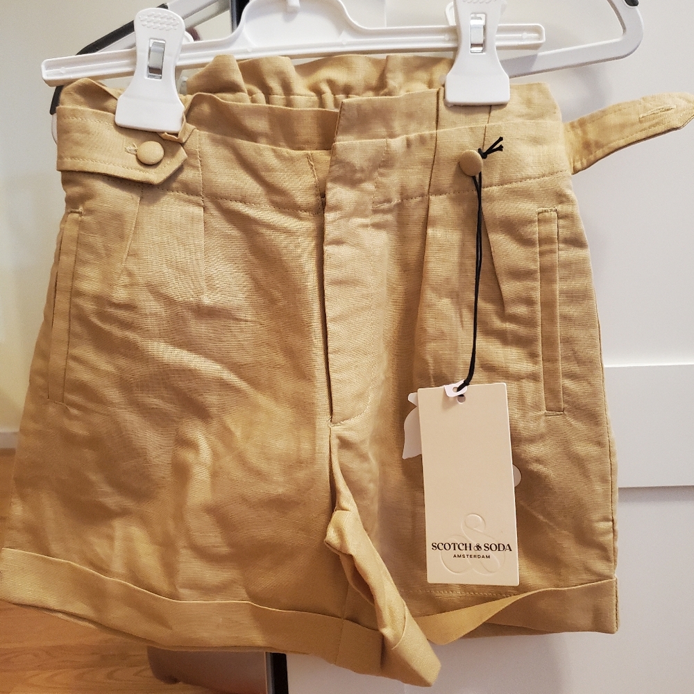 Yellow High-Waisted Shorts